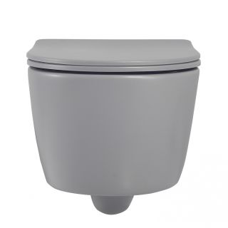 Подвесной унитаз ABBER Bequem AC1104MG безободковый серый матовый